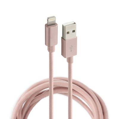  Rock USB to Lightning Metal Charge & Sync Round Cable 1m RCB0432 Rose Gold
