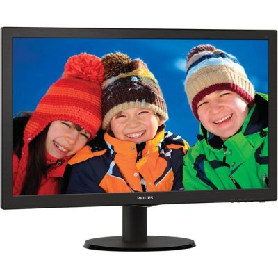  21.5" PHILIPS 223V5LSB/00(01) Black (LED, LCD, Wide, 1920x1080, 5 ms, 170/160, 250 cd/m, 1