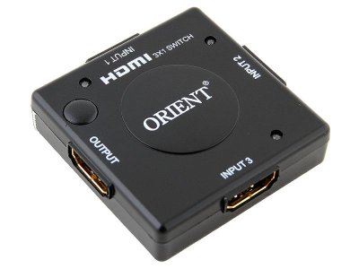 HDMI Switch Orient HS0301L, 3-in/1-out, 1.3b, HDTV1080p/1080i/720p, HDCP1.2,  