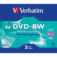   DVD-RW Verbatim 4.7  4x slim case ( 43635 ) 3 .