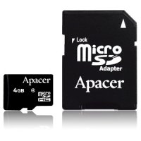  Apacer microSDHC 4Gb Class 4 + Adapter