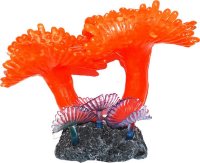 Коралл для аквариума Уют "Актиния ковровая оранжевая", силиконовый, высота 8 см