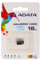   ADATA Premier (AUSDH16GUICL10-RA1) microSDHC Memory Card 16Gb UHS-I U1 + microSD--)SD A