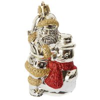 Ёлочное украшение "Дед Мороз со снеговиком" 13 см