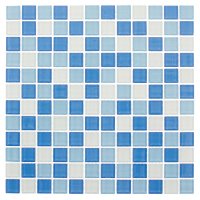 Мозаика Artens Shaker 30х30 см, стекло, цвет белый/голубой