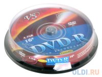  DVD+R VS 4.7 Gb, 16x, Cake Box (10), Ink Printable (10/200)