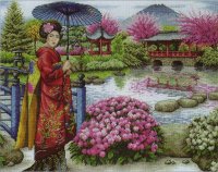 Набор для вышивания Maia "Японский сад", 30 х 40 см
