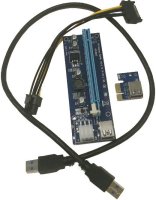 Адаптер RiserCard FOXLINE RC-006C (+ Кабель USB 3.0, переходник SATA Power-6 pin PCI-E, адаптер PCI-