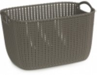 Корзинка "Curver. Knit", 19 л, прямоугольная, плетеная, 400x300x230 мм, коричнево-серая