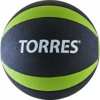 Кашпо для цветов Медбол Torres 4 кг", диаметр 21,9 см, цвет черно-зелено-белый