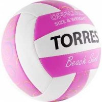 Мяч волейбольный любительский для пляжа Torres Beach Sand Pink арт. V30085B, размер 5, бело-розово-м