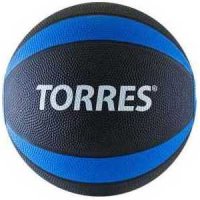 Мяч Медбол Torres 3 кг", диаметр 21,9 см, цвет черно-сине-белый