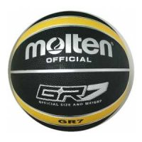 Мяч баскетбольный Molten BGR7-VY, р.7, резина, цвет: черно-желто-серебристый