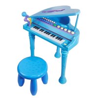 Игрушка Детское пианино со стульчиком (2669-3205A) голубое, 32 клавиши