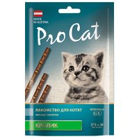 Лакомство для котят PRO CAT Лакомые палочки с кроликом 13,5см (3штх3г)