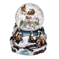 Композиция музыкальная в стеклянном шаре со снегом АВРОРАНЕВА, диаметр 19,5 см