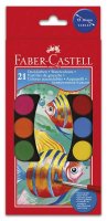 Краски акварельные Faber-Castell 125021 21 цвет, кюветы 30 мм, кисть 2 шт