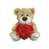 Медведь коричневый с сердцем "Love", 18 см