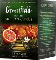 Черный чай Greenfield Sicilian Citrus, 20 пирамидок