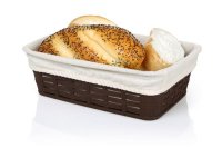 Корзинка для хлеба BORA 228х152х72 мм с чехлом, прямоугольная, темно-коричневая, пластик