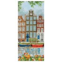 Набор для вышивания Anchor "Amsterdam Street Scene" /Амстердам. Уличная сцена/ 32*14см