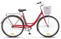 Женский велосипед STELS Navigator 345 28 (Z010) красный, рама 20" (Комплект с корзиной)