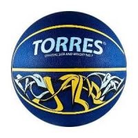 Мяч баскетбольный сувенирный Torres Jam арт. B00041, размер 1, сине-желто-голубой