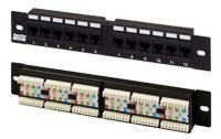 - Hyperline PP2-19-12-8P8C-C6-110D 19", 1U, 12  RJ-45,  6, Dual IDC