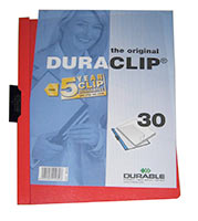 2200-03 Папка-клип DURACLIP 30, с верхним прозрачным листом, 1-30 листов, красная