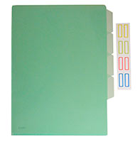 -E-356/1 Папка-уголок зеленая прозр. 3-х уровневая ф.А 4, пластик 0.15 мм.,.
