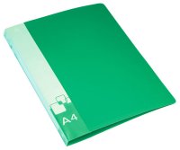 PZ07Cgreen Папка с метал.зажимом в середине.,зеленая, пластик 0.70 мм.,ф.А 4.,