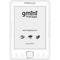   Gmini MagicBook Z6 White (6", mono, 800x600,4Gb,FB2/TXT/DJVU/ePUB/PDF/HTML/DOC/MP3