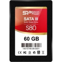  2.5" 60Gb Silicon Power S80 SSD (SP060GBSS3S80S25), SATA 6Gb/s, R555-W550 Mb/s