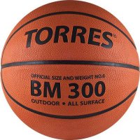 Мяч баскетбольный тренировочный Torres BM300 арт. B00017, размер 7, темнооранжево-черный