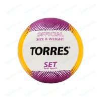 Мяч волейбольный любительский Torres Set арт. V30045, размер 5, бело-желто-фиолетовый