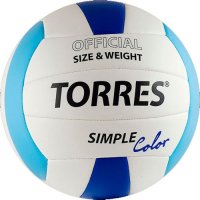 Мяч волейбольный любительский Torres Simple Color" арт. V30115, размер 5, бело-голубо-синий
