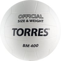 Мяч волейбольный любительский Torres BM400" арт. V30015, размер 5, бело-черный