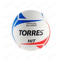 Мяч волейбольный тренировочный Torres Hit" арт. V30055, размер 5, бело-красно-синий