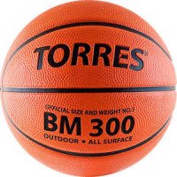 Мяч баскетбольный тренировочный Torres BM300 арт. B00013, размер 3, темнооранжево-черный