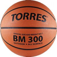 Мяч баскетбольный тренировочный Torres BM300 арт. B00016, размер 6, темнооранжево-черный