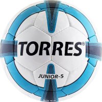 Мяч футбольный Torres Junior-5, (арт. F30225), размер 5, цвет: бело-гол-сер