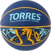 Мяч баскетбольный любительский Torres Jam арт. B00043, размер 3, сине-желто-голубой
