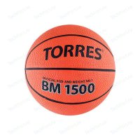 Мяч баскетбольный сувенирный Torres BM1500 арт. B00101, размер 1, коричнево-черно-серебристый
