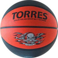 Мяч баскетбольный любительский Torres Game Over арт. B00117, размер 7, серо-красный