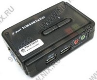 MultiCo (EW-K1902U) 2-port Slim KVM Switch with Cable( USB+ USB+VGA15F+Audio+Mic)