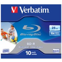 Blu-Ray Verbatim 25 ГБ, 6x, 1 шт., Jewel Case, Printable, (43713), записываемый Blu-Ray диск