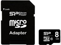 8Gb - Silicon Power - Micro Secure Digital HC Class 10 SP008GBSTH010V10-SP с переходником под SD (О
