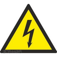 W08 Опасность поражения электрическим током (пленка ПВХ, 100 х 100), упаковка 10 шт