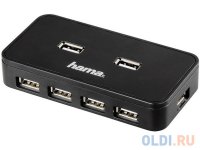 Концентратор USB Hama H-39859 7 портов USB2.0 активный черный