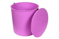Ведро-стульчик с крышкой ПластикЛюкс фиолетовое, 10 л 104